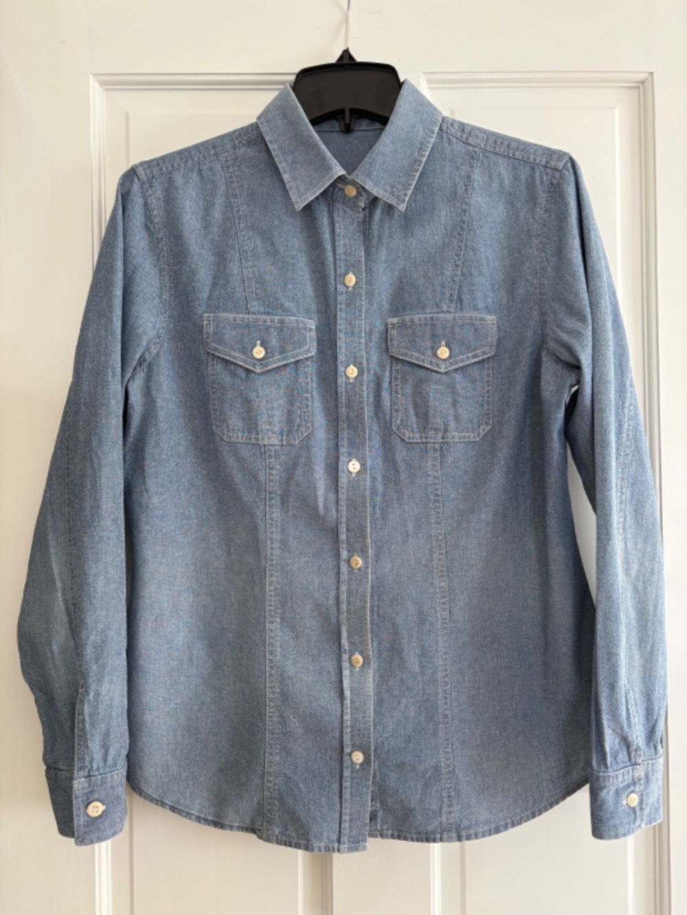 Denim Chambray Western Button Down Shirt